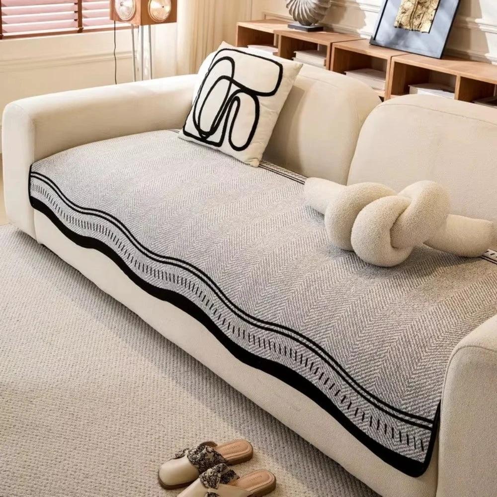 Modern Wave Anti-Slip Sofa Cover by Casa & Beyond US
