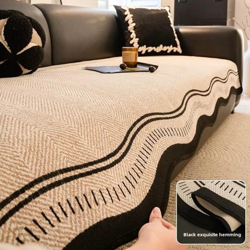 Modern Wave Anti-Slip Sofa Cover by Casa & Beyond US