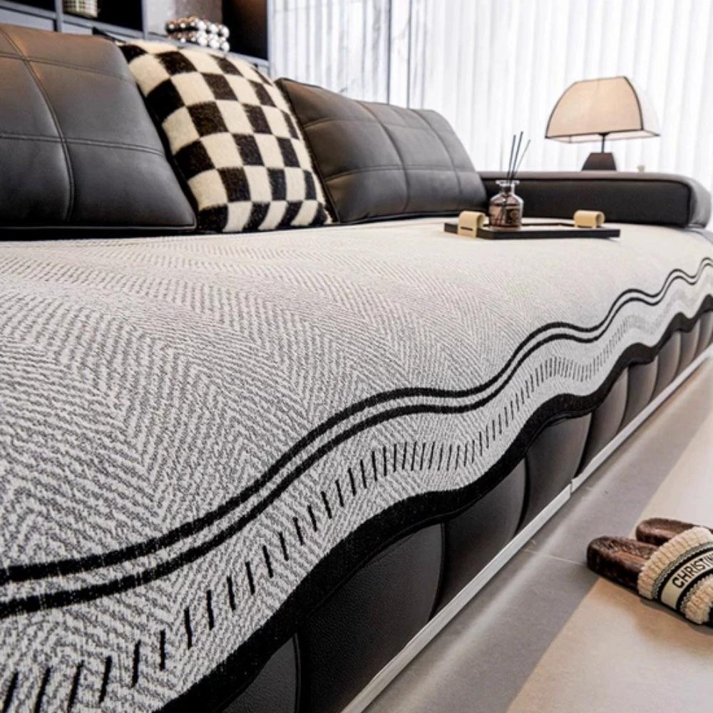 Modern Wave Anti-Slip Sofa Cover by Casa & Beyond US