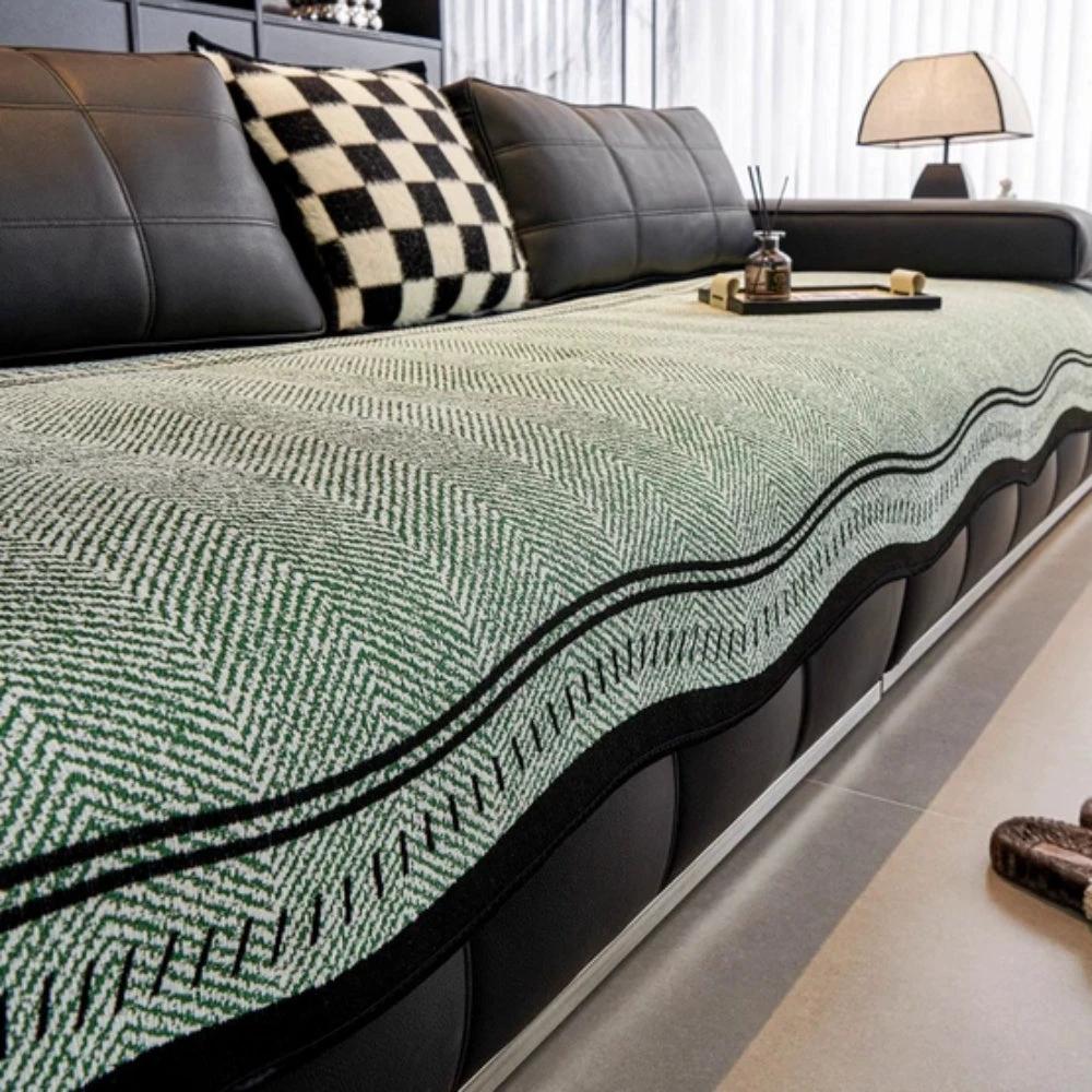 Modern Wave Anti-Slip Sofa Cover by Casa & Beyond US