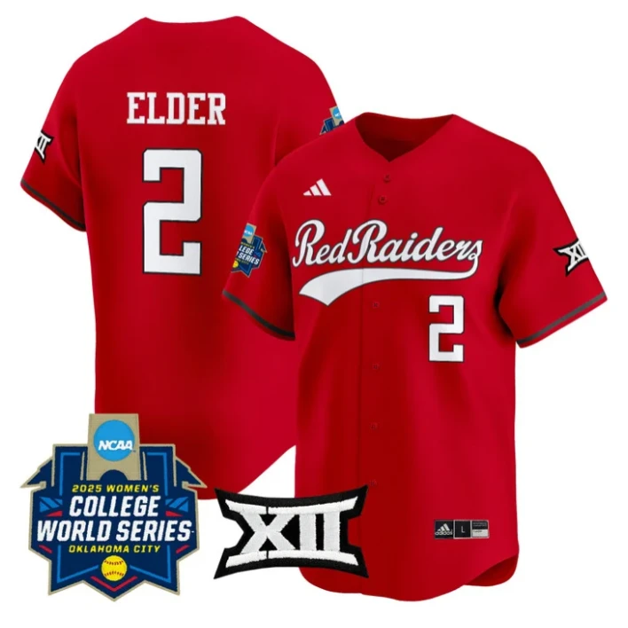 Demi Elder Jersey #2 Texas Tech Softball 2025 World Series Stitched Red by My Store