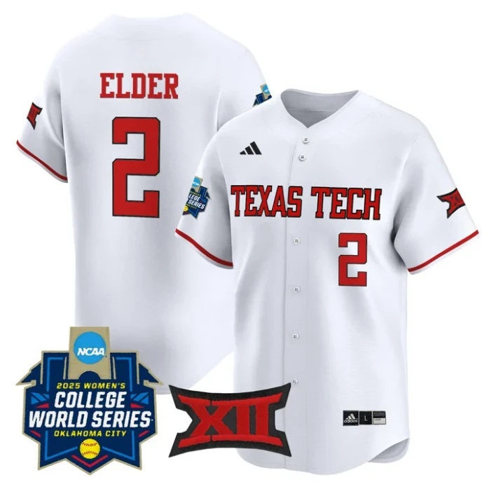 Demi Elder Jersey #2 Texas Tech Softball 2025 World Series Stitched White by My Store