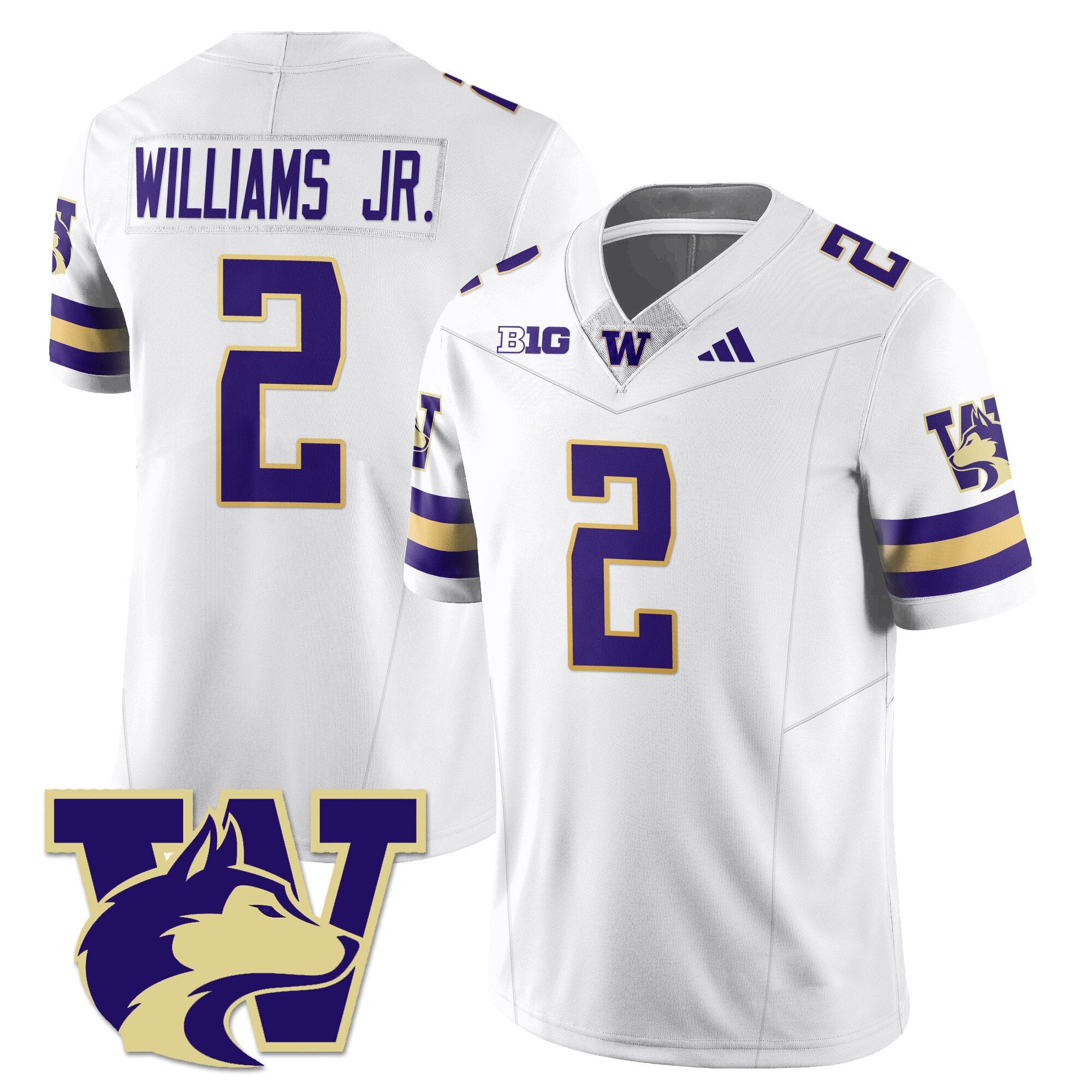 Demond Williams Jr Jersey #2 Washington Husky Football 2025 Stitched White by NCAA Football Jersey