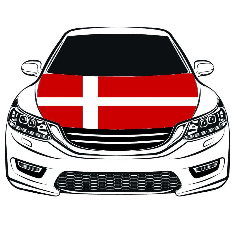 Denmark Car Hood Cover Flag , Engine Banner The Kingdom of Denmark ,3.3X5ft,6X7FT100% Polyester Elastic Fabrics Can be Washed by flagsshop
