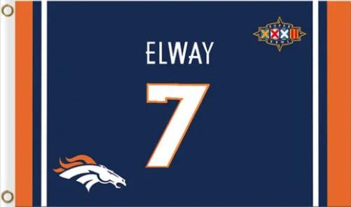Denver Broncos 7 Frank Tripucka John Elway Flag 3X5 Ft Polyester Banner USA 90x150cm by flagsjustdoit