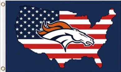 Denver Broncos American Flag 3X5 Ft Polyester Banner USA 90x150cm by flagsjustdoit