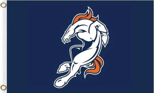 Denver Broncos Blue US Flag 3X5 Ft Polyester Banner USA 90x150cm by flagsjustdoit