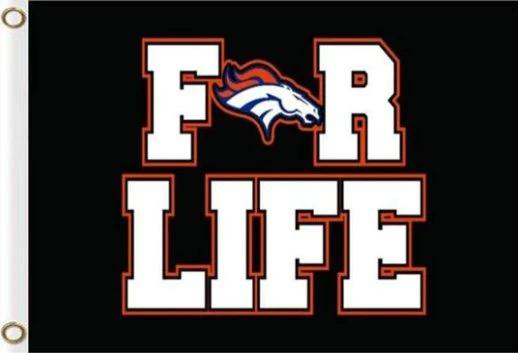 Denver Broncos FOR LIFE Flag 3X5 Ft Polyester Banner USA 90x150cm by flagsjustdoit