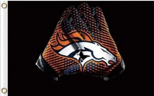 Denver Broncos Gloves Flag 3X5 Ft Polyester Banner USA 90x150cm by flagsjustdoit
