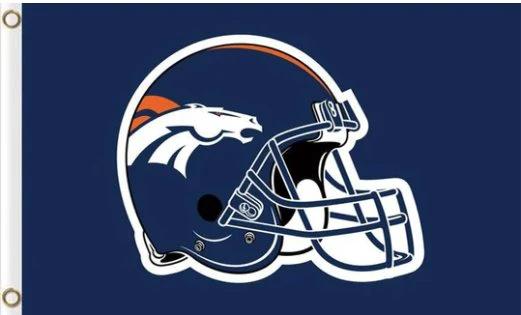 Denver Broncos Helmet Blue US Flag 3X5 Ft Polyester Banner USA 90x150cm by flagsjustdoit