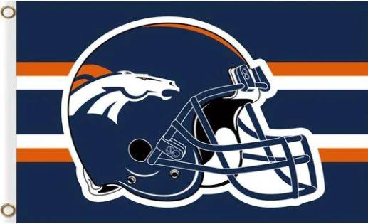 Denver Broncos Helmet Flag 3X5 Ft Polyester Banner USA 90x150cm by flagsjustdoit