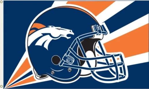 Denver Broncos Helmet Flag 3X5 Polyester Banner USA 90x150cm by flagsjustdoit