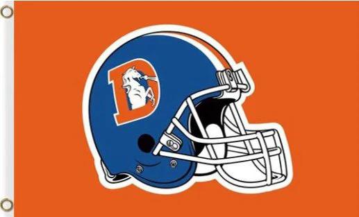 Denver Broncos Helmet Orange Flag 3X5 Ft Polyester Banner USA 90x150cm by flagsjustdoit