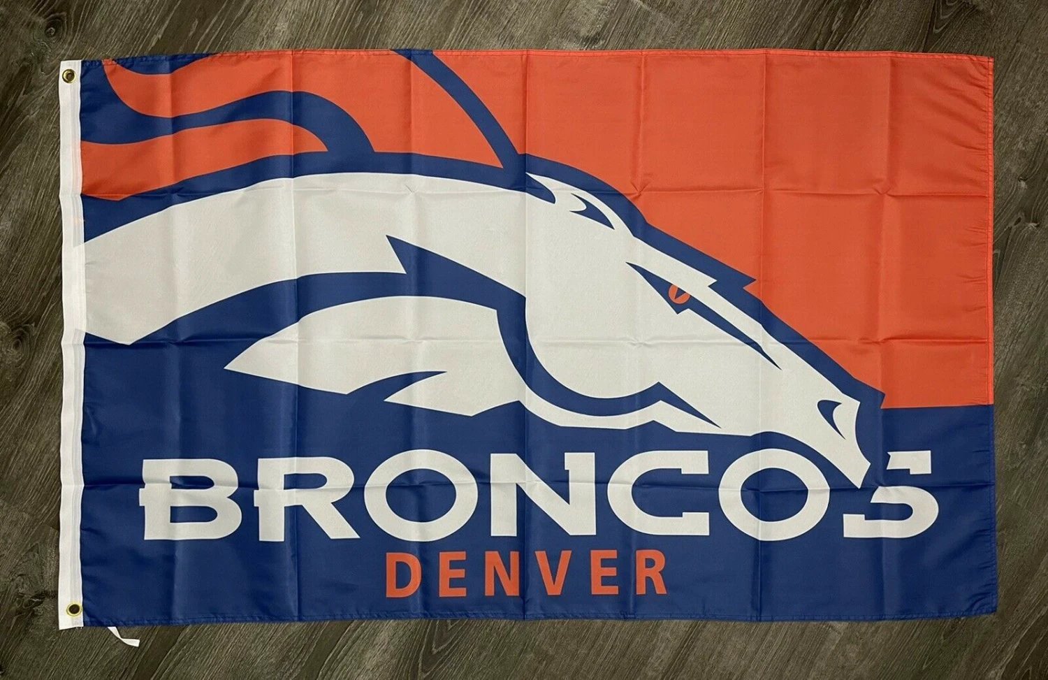 Denver Broncos Logo Flag 3x5 ft Sports Banner Man-Cave Garage Bar Pub by flagsjustdoit