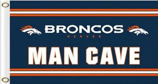 Denver Broncos MAN CAVE Outdoor Flag 3X5 Ft Polyester Banner USA 90x150cm by flagsjustdoit