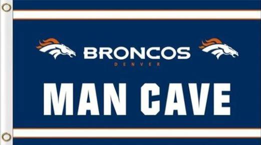 Denver Broncos MAN CAVE US Flag 3X5 Ft Polyester Banner USA 90x150cm by flagsjustdoit