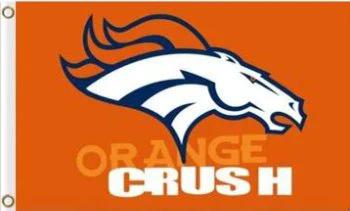Denver Broncos Orange Crush US Flag 3X5 Ft Polyester Banner USA 90x150cm by flagsjustdoit