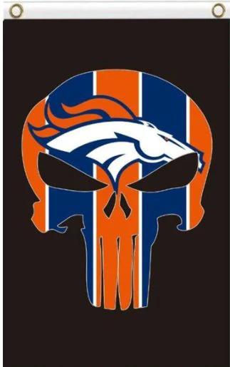 Denver Broncos Team Black Vertical US Flag 3X5 Ft Polyester Banner USA 90x150cm by flagsjustdoit