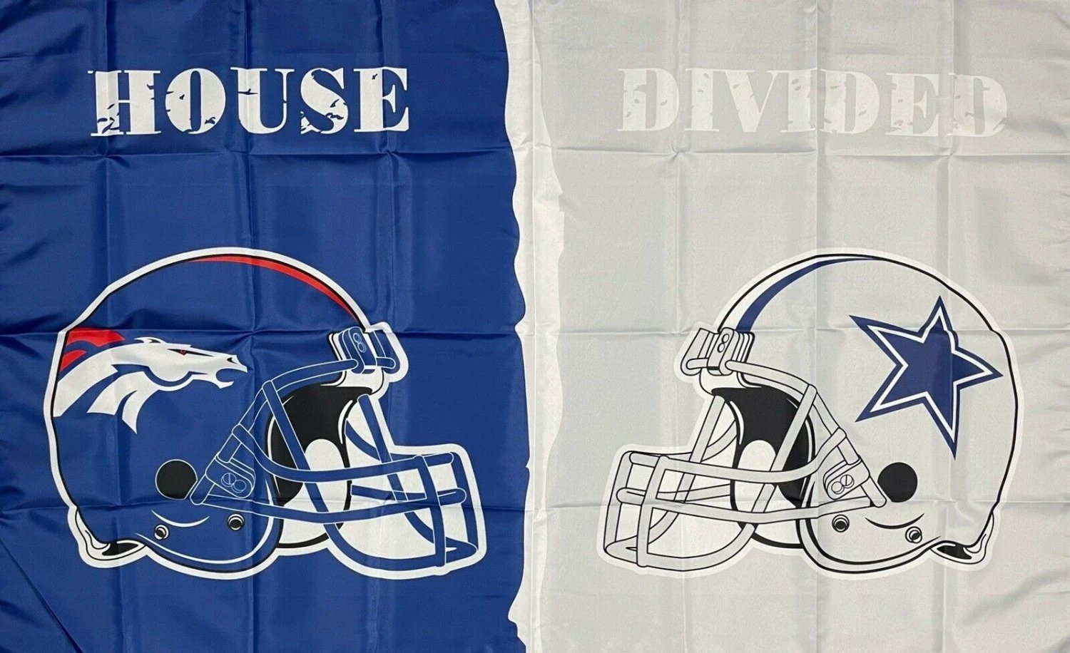 Denver Broncos vs Dallas Cowboys House Divided Flag 3x5 ft Sports Banner New by flagsjustdoit