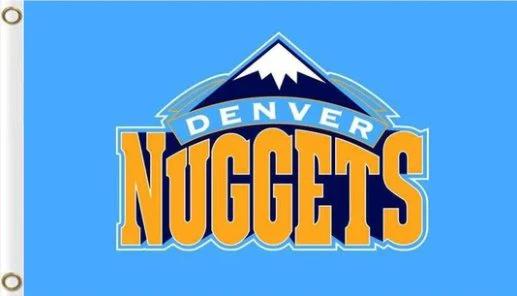Denver Nuggets Blue Flag 3X5Ft Polyester Banner USA Digital Print by flagsjustdoit