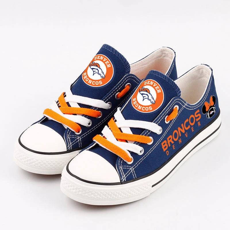Denver Broncos Low Top Canvas Sport Sneakers Shoes For Men Women Fans by Crocs
