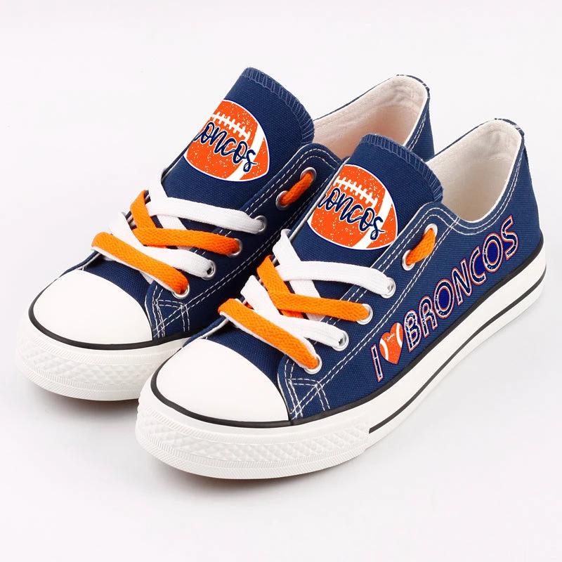 Denver Broncos Low Top Canvas Sport Sneakers Shoes For Men Women Fans by Crocs
