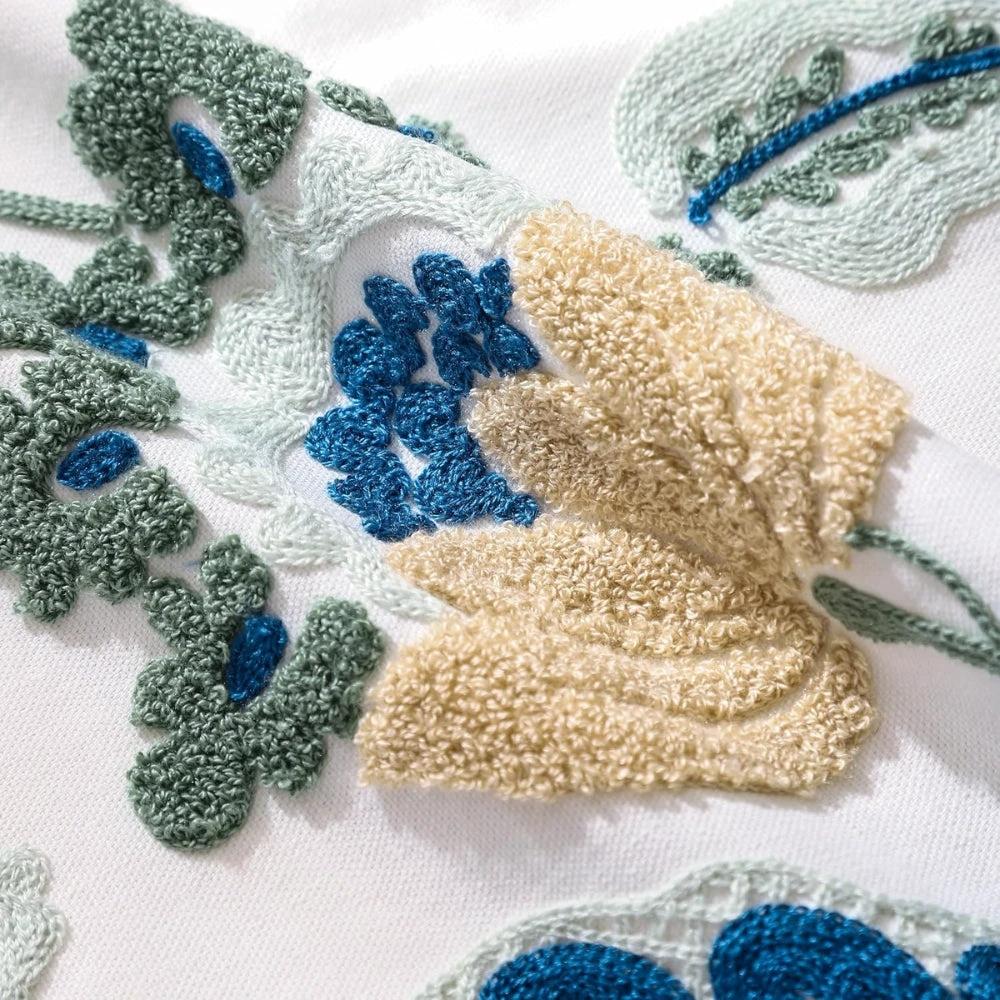 Denza Farmhouse Floral Tufted Cushion Cover by Casa & Beyond