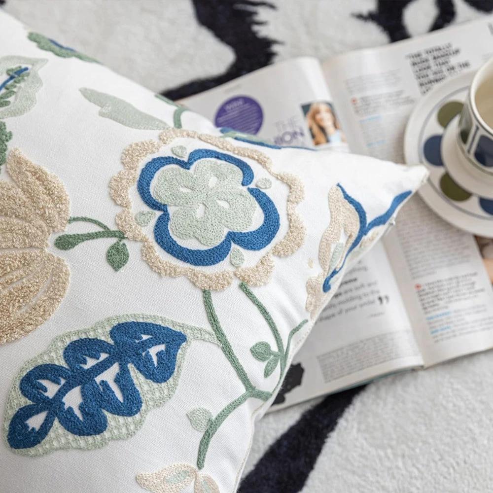 Denza Farmhouse Floral Tufted Cushion Cover by Casa & Beyond
