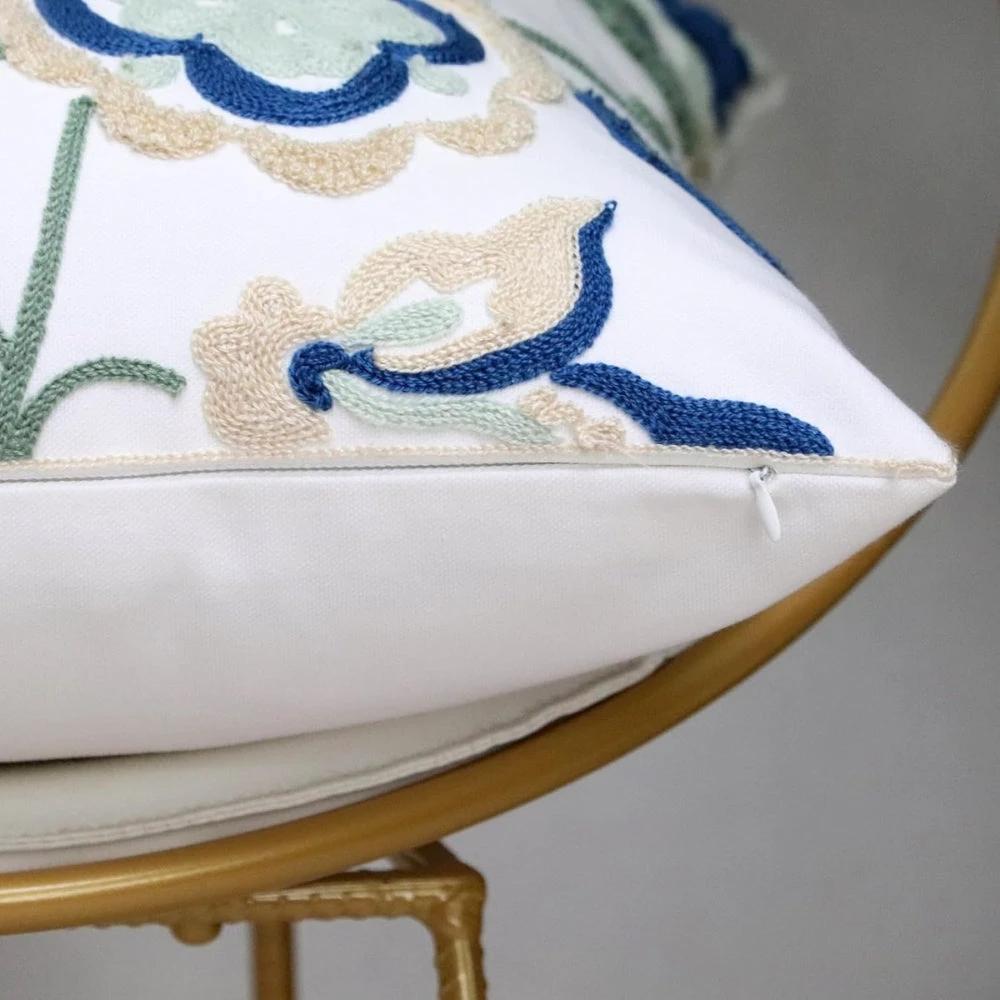 Denza Farmhouse Floral Tufted Cushion Cover by Casa & Beyond