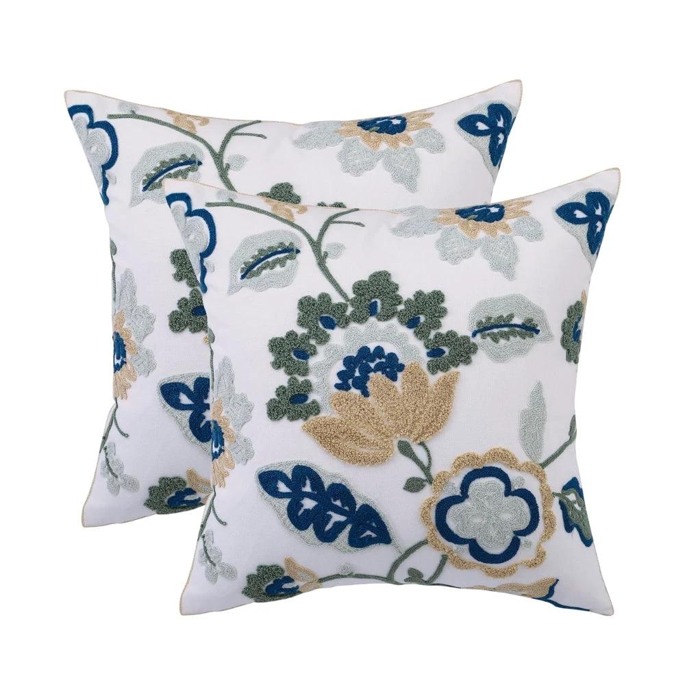 Denza Farmhouse Floral Tufted Cushion Cover by Casa & Beyond