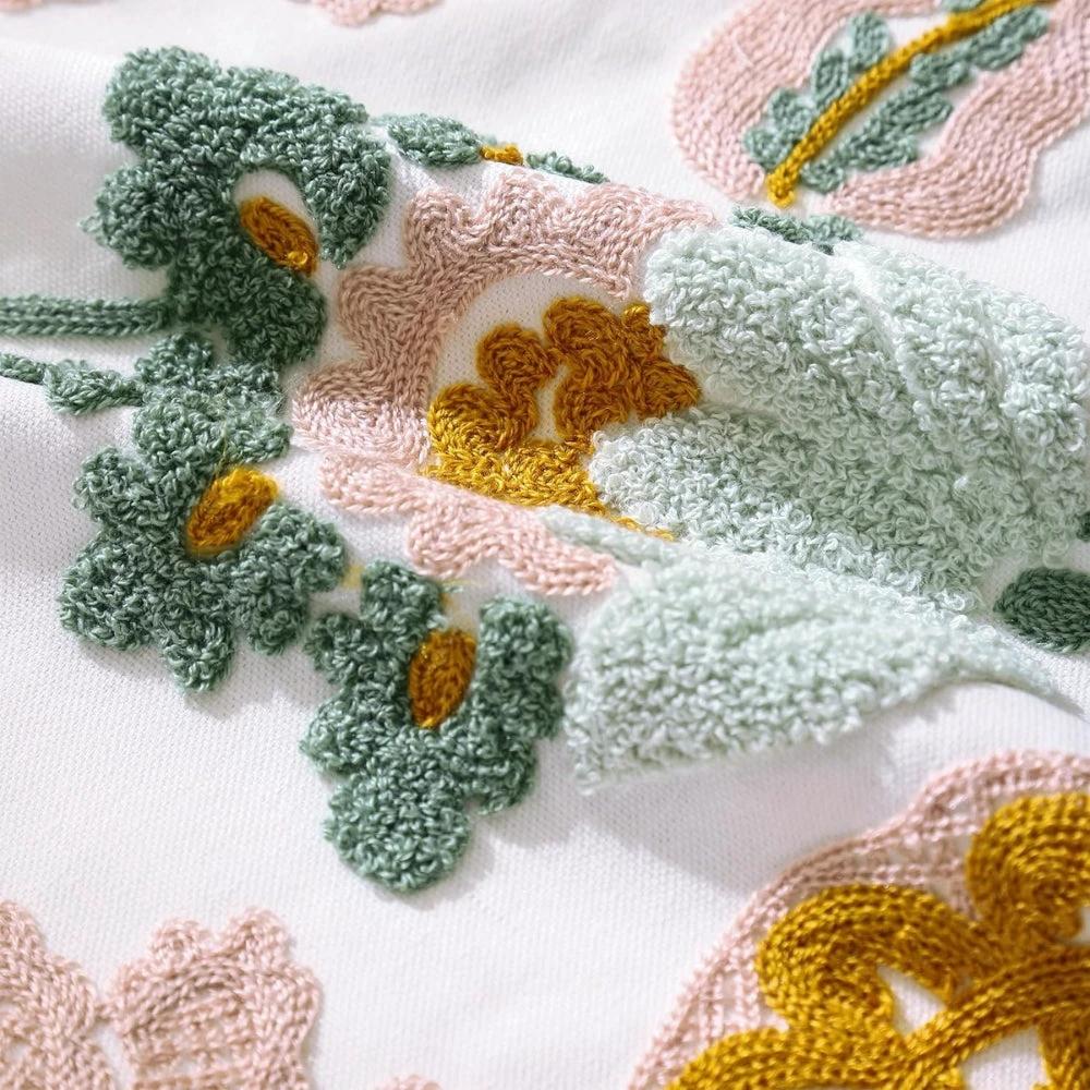 Denza Farmhouse Floral Tufted Cushion Cover by Casa & Beyond