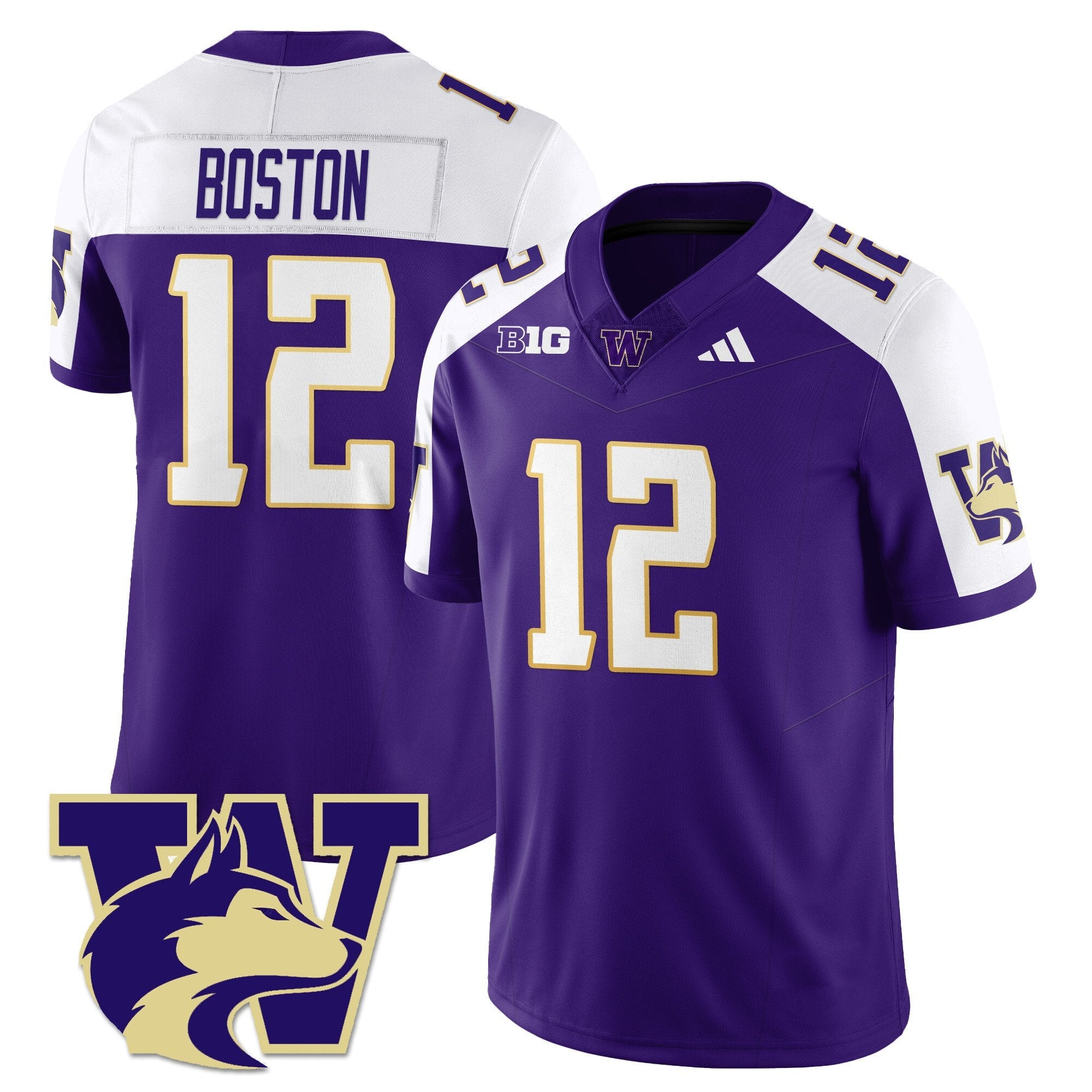 Denzel Boston Jersey #12 Washington Husky Football 2025 Stitched Alternate by NCAA Football Jersey