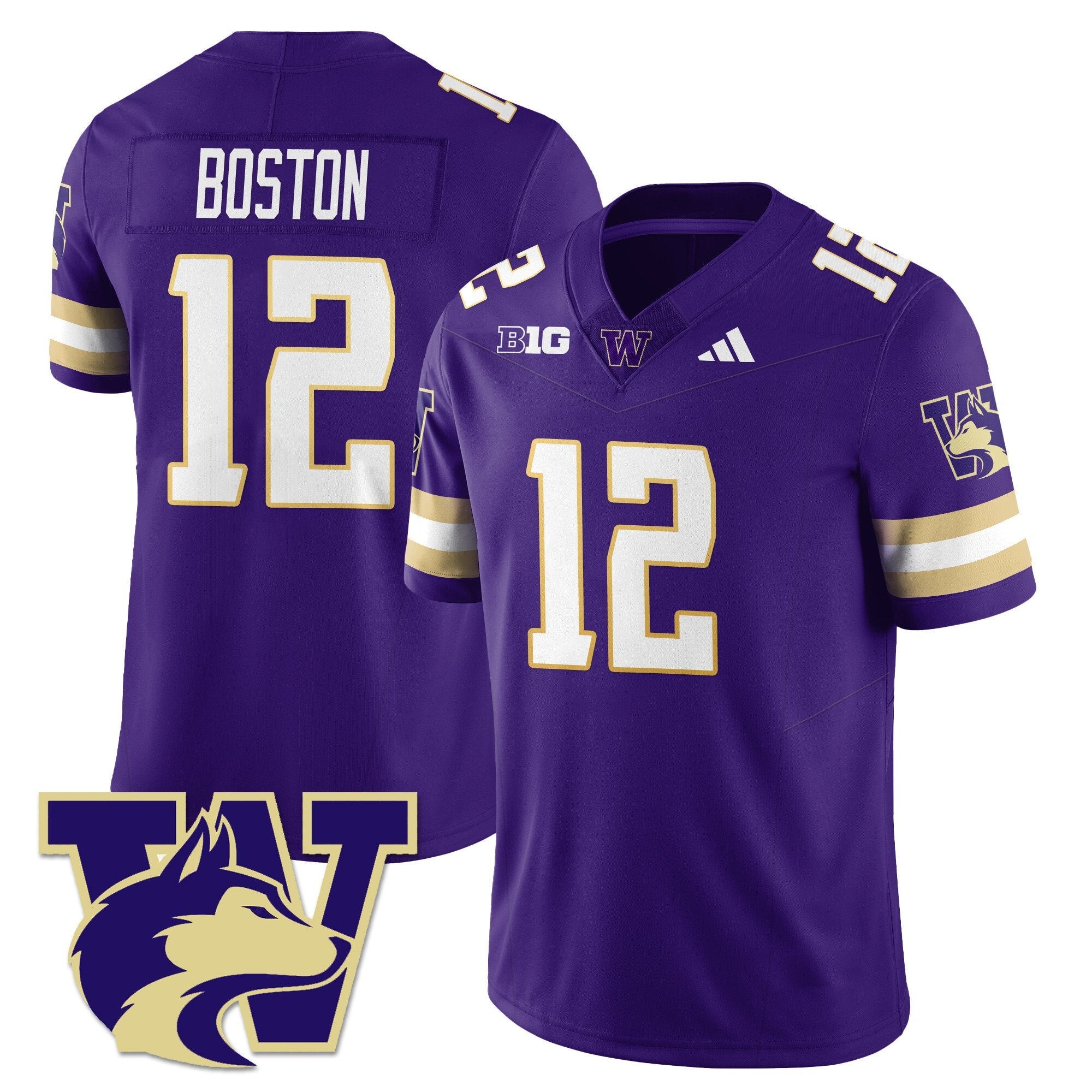 Denzel Boston Jersey #12 Washington Husky Football 2025 Stitched Purple by NCAA Football Jersey