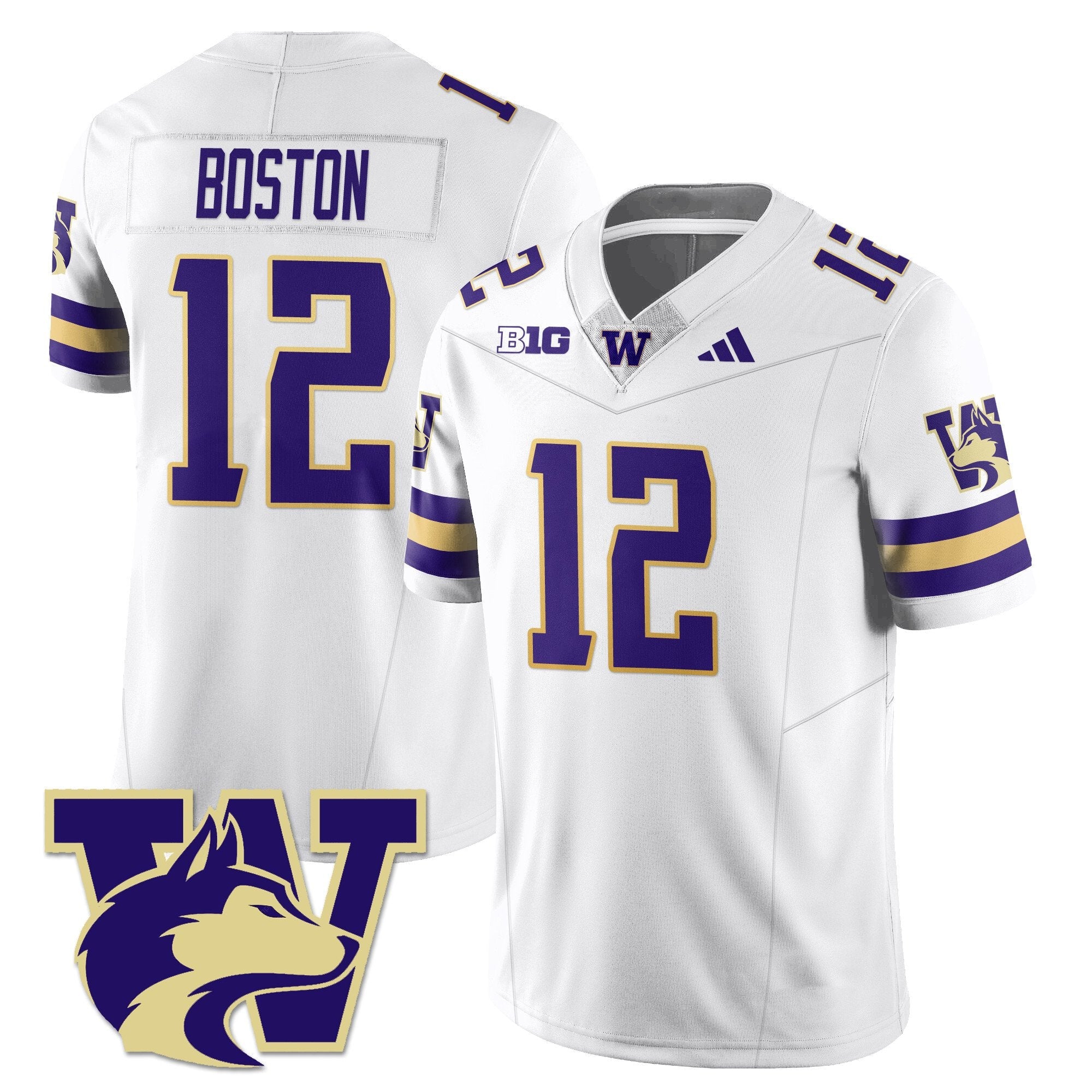 Denzel Boston Jersey #12 Washington Husky Football 2025 Stitched White by NCAA Football Jersey