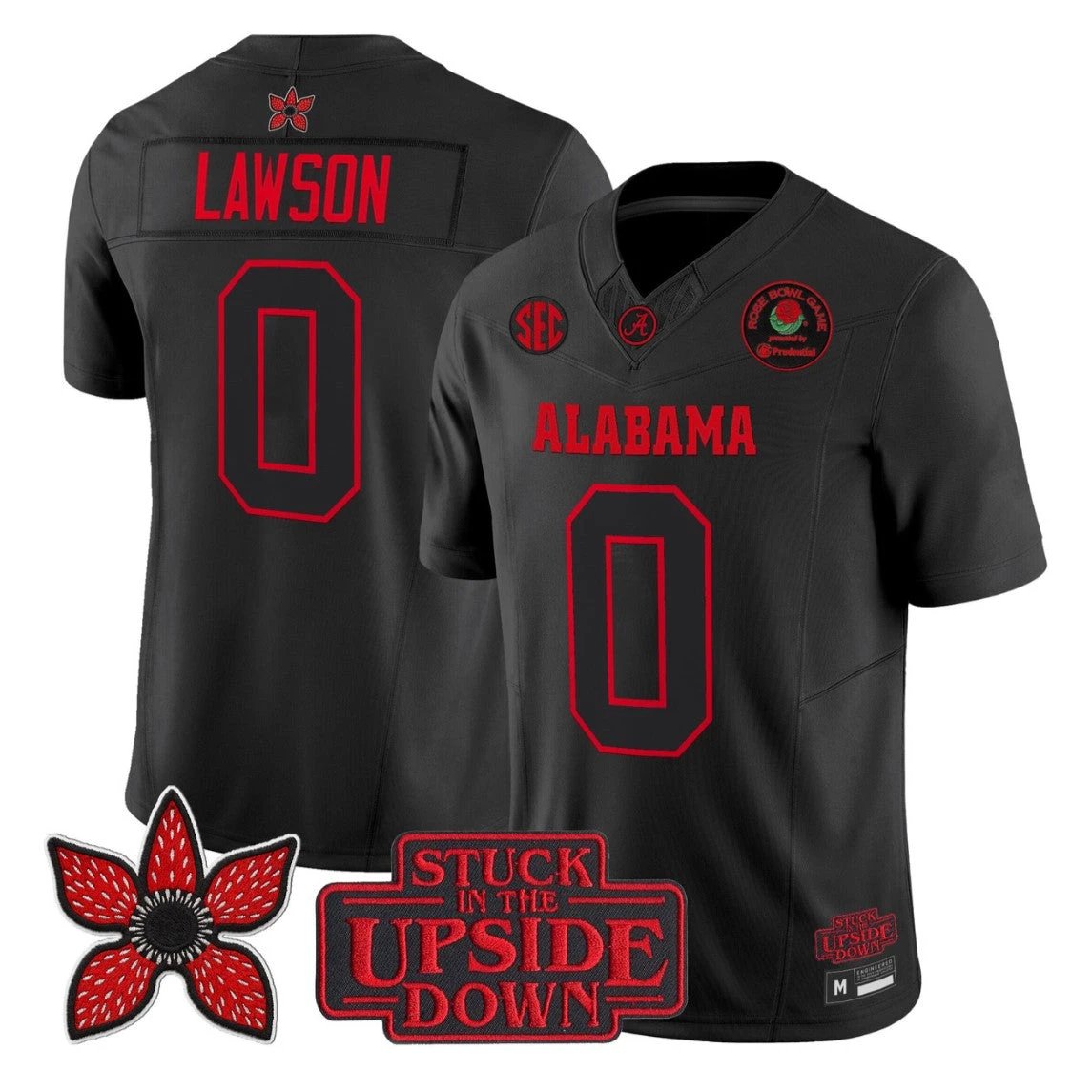 Deontae Lawson Jersey #0 Alabama Crimson Stranger Things 2025 Rose Bowl Stitched by My Store NCAA Football Jerseys