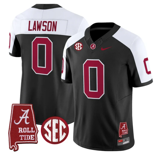 Deontae Lawson Jersey #0 Alabama Crimson Tide Throwback Map Stitched by My Store NCAA Football Jerseys