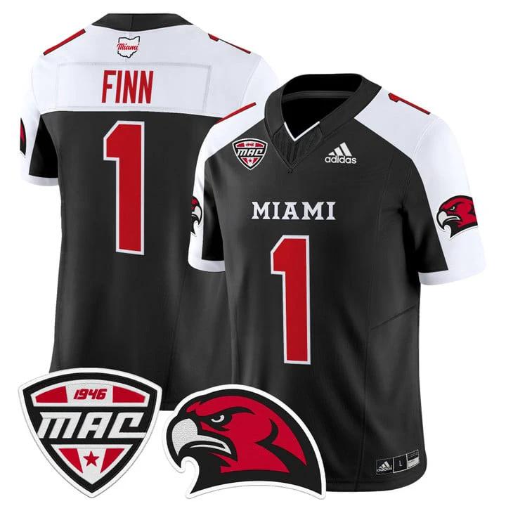 Dequan Finn Jersey #1 Miami OH RedHawks 2025 Vapor Limited Stitched by My Store NCAA Football Jerseys