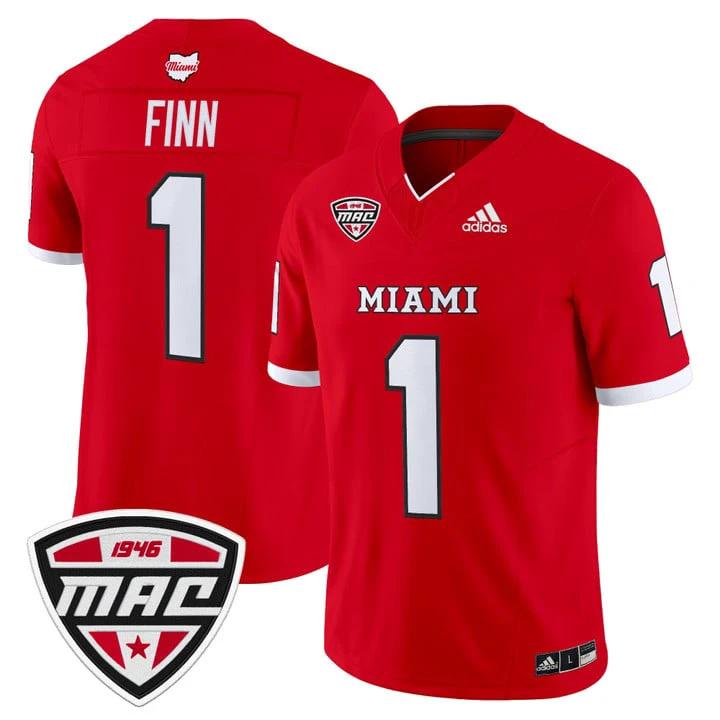Dequan Finn Jersey #1 Miami OH RedHawks 2025 Vapor Limited Stitched by My Store NCAA Football Jerseys