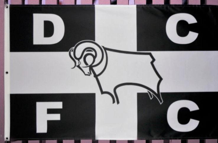 Derby County Football Club Flag Black White 3x5ft Banner Polyester by flagsjustdoit