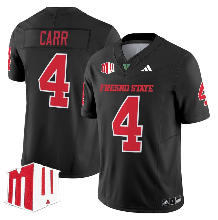 Derek Carr Jersey #4 Fresno State Bulldogs 2024 Stitched Black by My Store