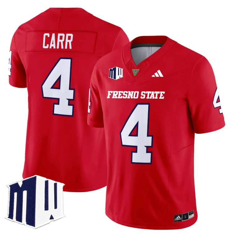 Derek Carr Jersey #4 Fresno State Bulldogs 2024 Stitched Red by My Store