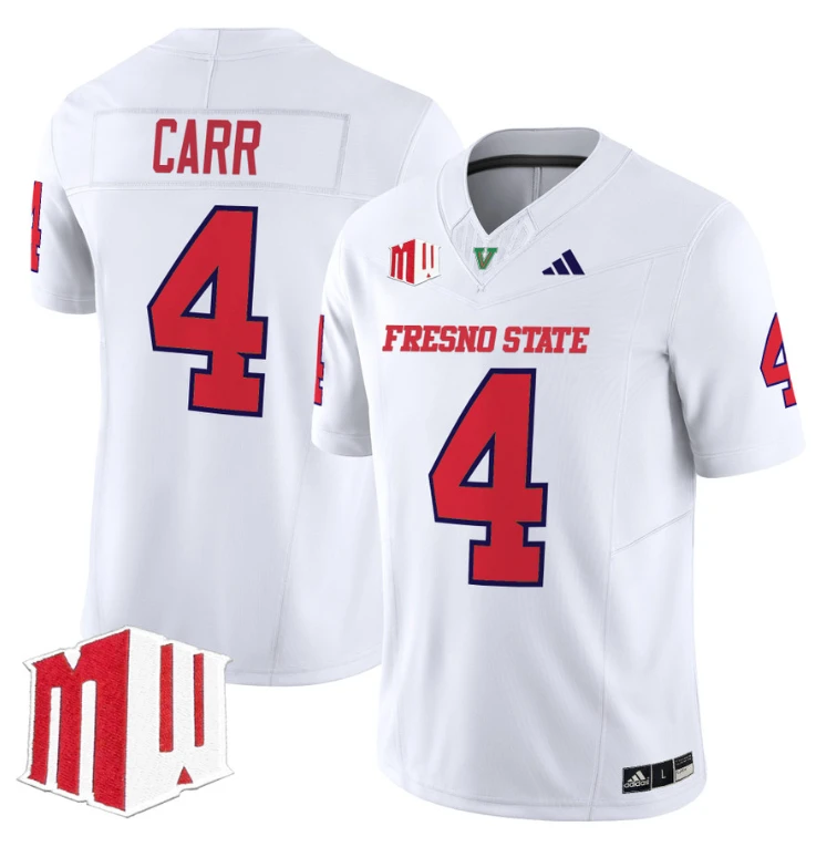 Derek Carr Jersey #4 Fresno State Bulldogs 2024 Stitched White by My Store