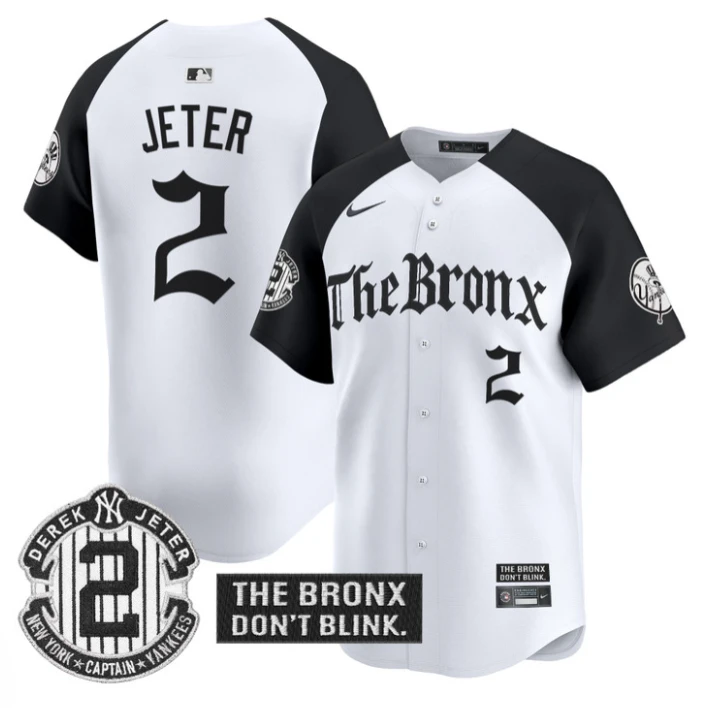 Derek Jeter Jersey #2 Yankees The Bronx Gothic Ink Drop Edition Alternate by My Store