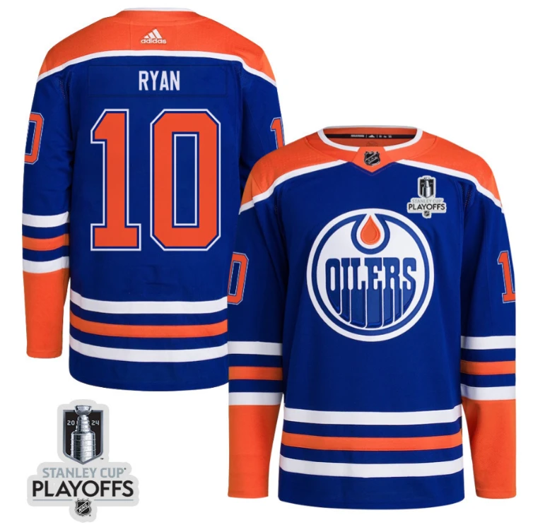 Derek Ryan 10 Edmonton Oilers 2024 NHL Playoffs Patch Home Jersey - Men by Hockey David