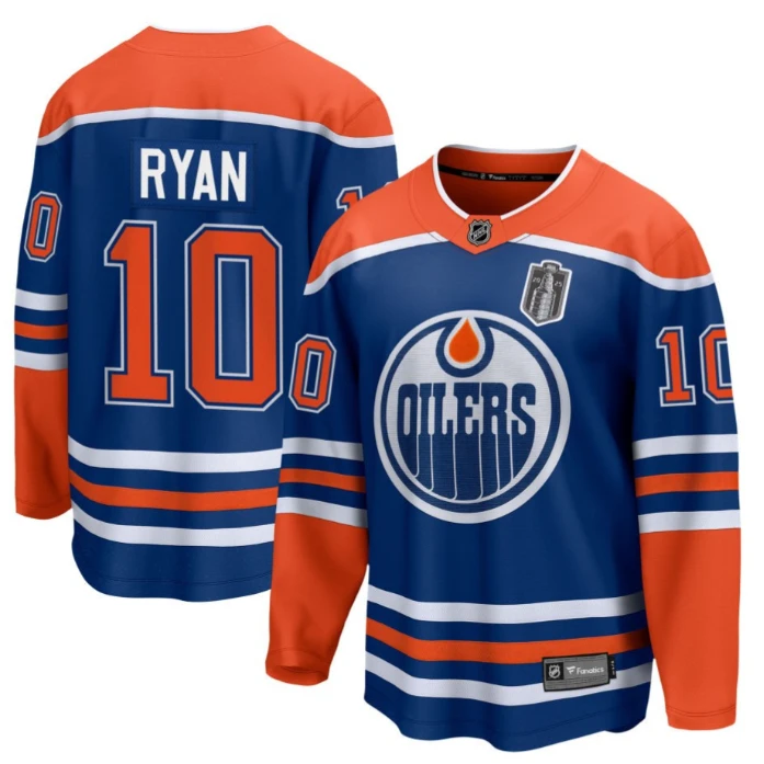 Derek Ryan 10 Edmonton Oilers 2025 Stanley Cup Final Home Breakaway Men Jersey - Royal by Hockey David