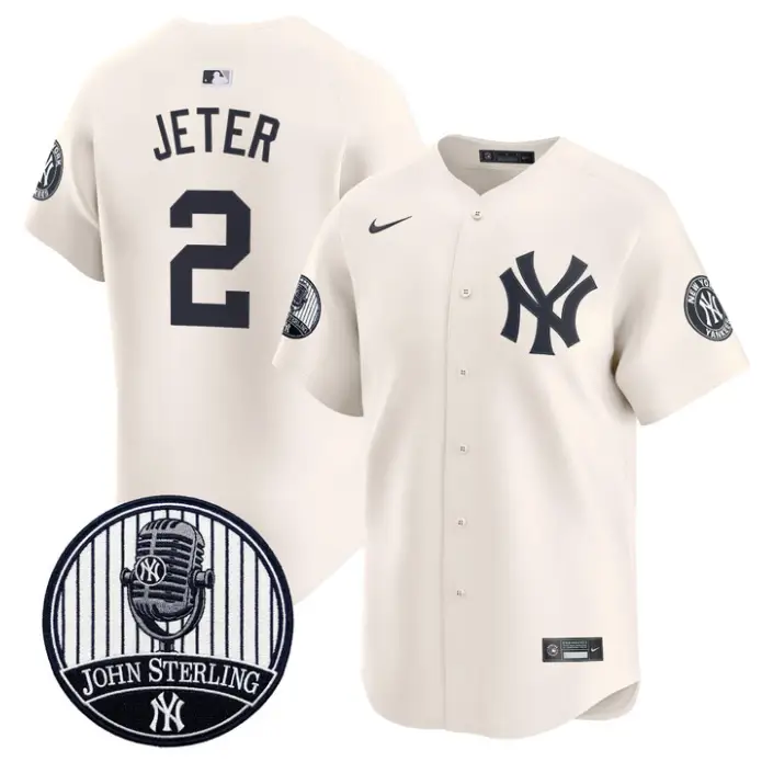 Derek Jeter Jersey #2 Yankees John Sterling Voice Tribute Stitched by My Store
