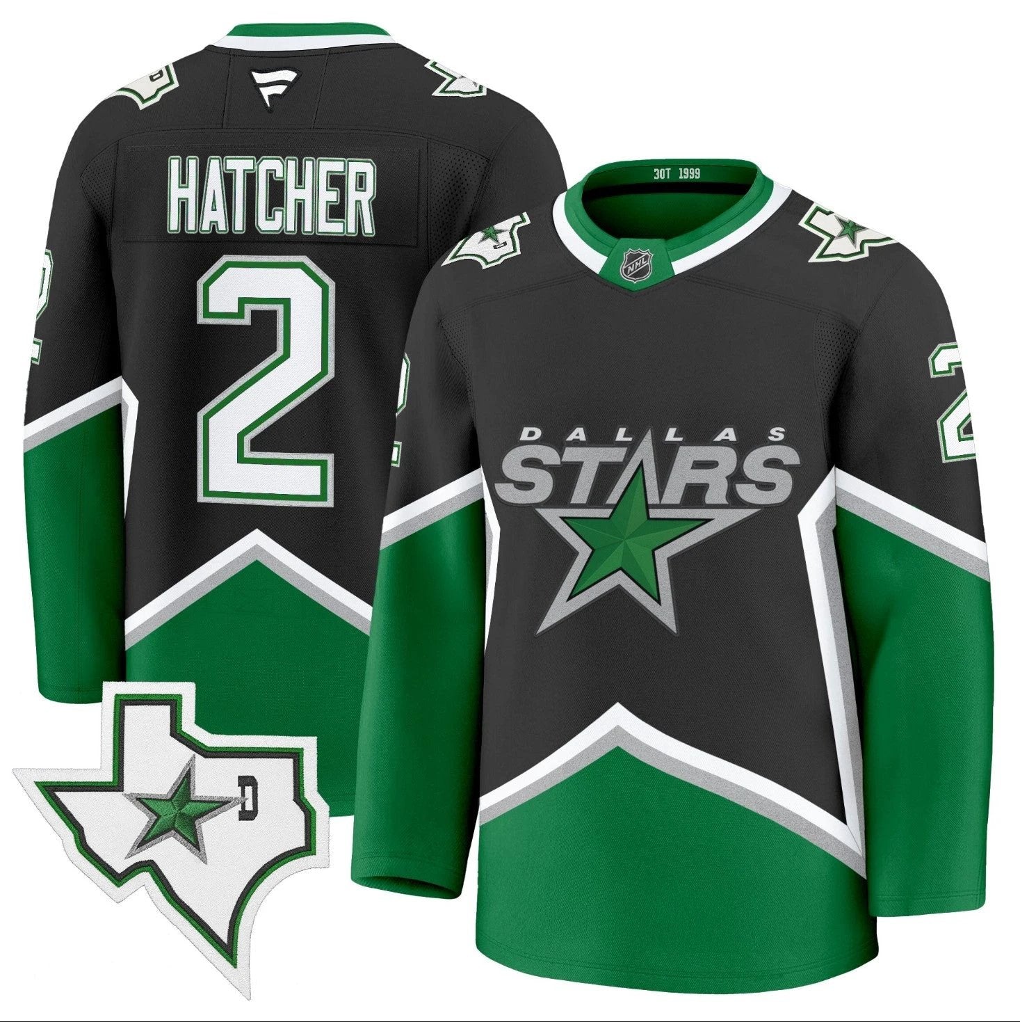 Derian Hatcher Jersey #2 Dallas Stars '99 Throwback Premium All Stitched by Hockey David