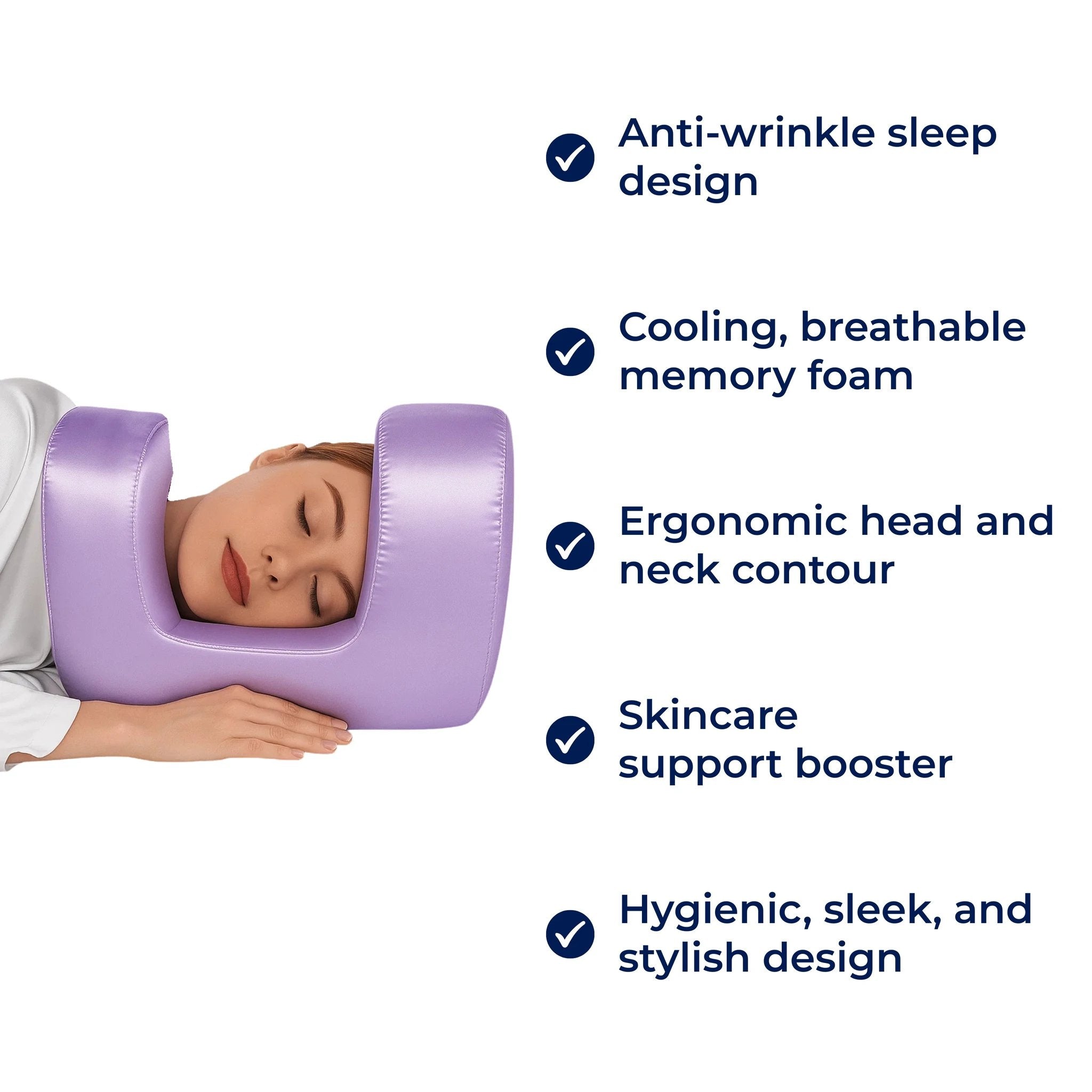 DermSleep | Anti‑Wrinkle Beauty Pillow – Cooling Memory Foam – Ergonomic Contour – Skin Care Support – Side & Back Sleepers Bowlift by Bowlift