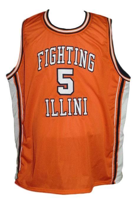 Deron Williams Jersey #5 Fighting illini College Basketball Orange by My store basketball