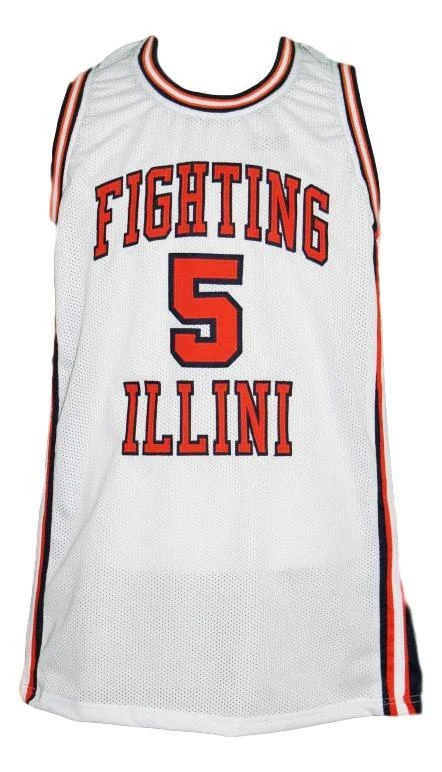 Deron Williams Jersey #5 Fighting illini College Basketball White by My store basketball